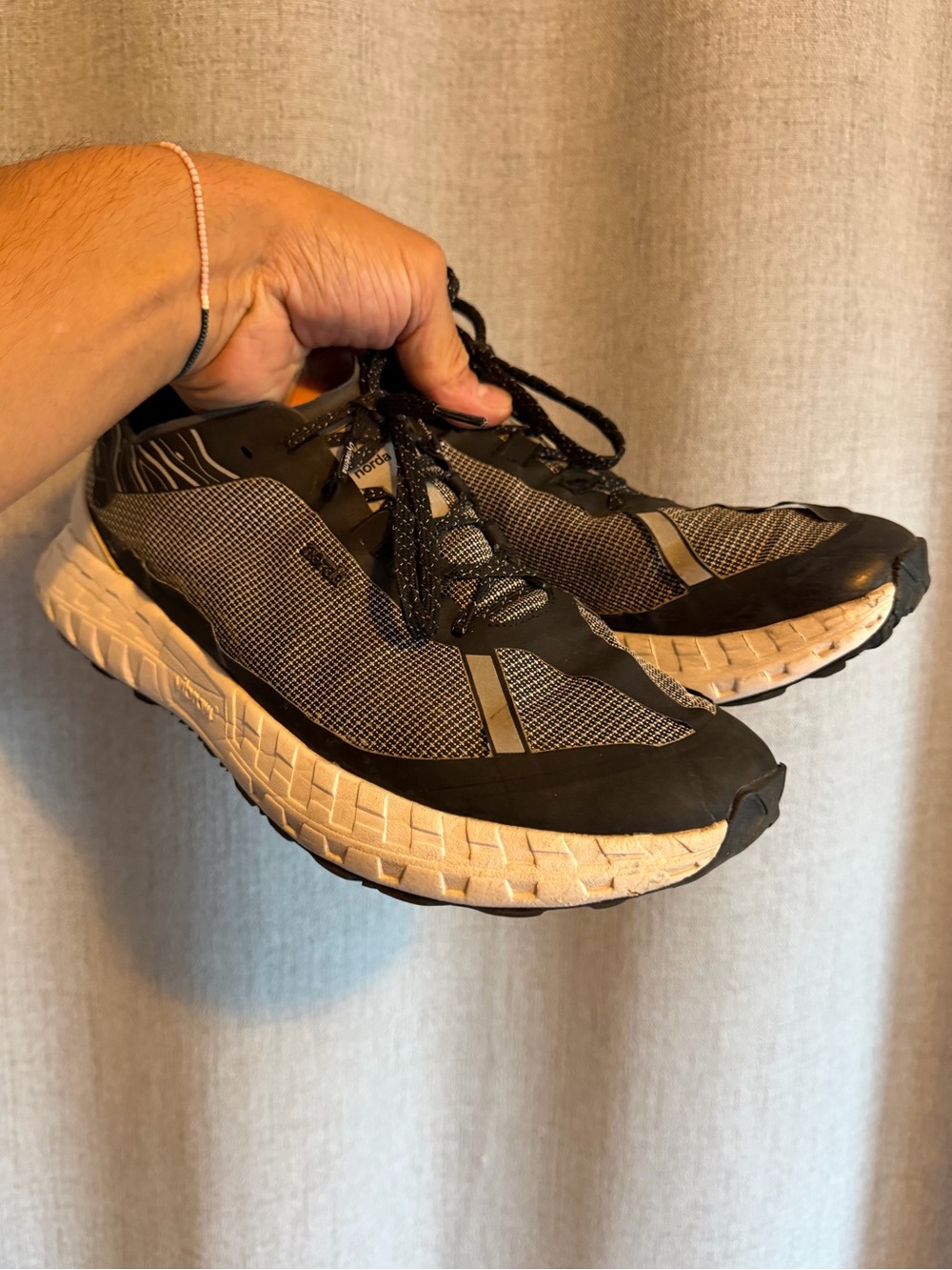 NORDA Men’s Black, Gray & White Athletic Sneakers / size 12 - Picture 2 of 7